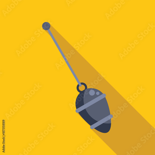 Fishing bobber or float isolated on a bright yellow background