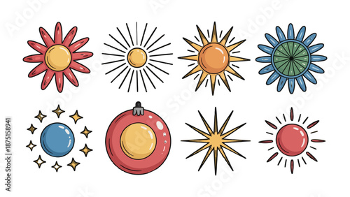 Geometric Shapes and Ornaments: A vibrant collection of decorative shapes and ornaments, perfect for adding a touch of artistic flair to your projects.