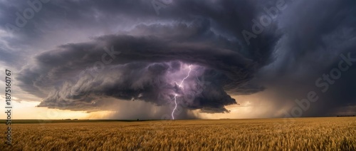 Dramatic Dark Storm Clouds with Thunder