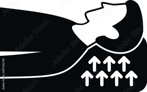 Person sleeping comfortably on a specialized pillow or mattress providing ergonomic support