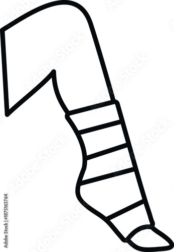 Human leg showing a bandage wrapped around the lower part of the limb and ankle