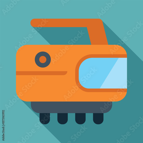 Orange electric welding machine illustration, representing construction and repair work