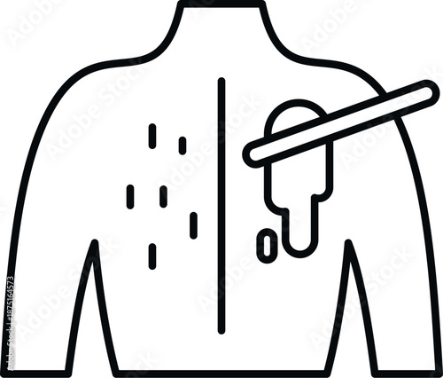 Person receiving back waxing treatment showing hair removal and skin care concept