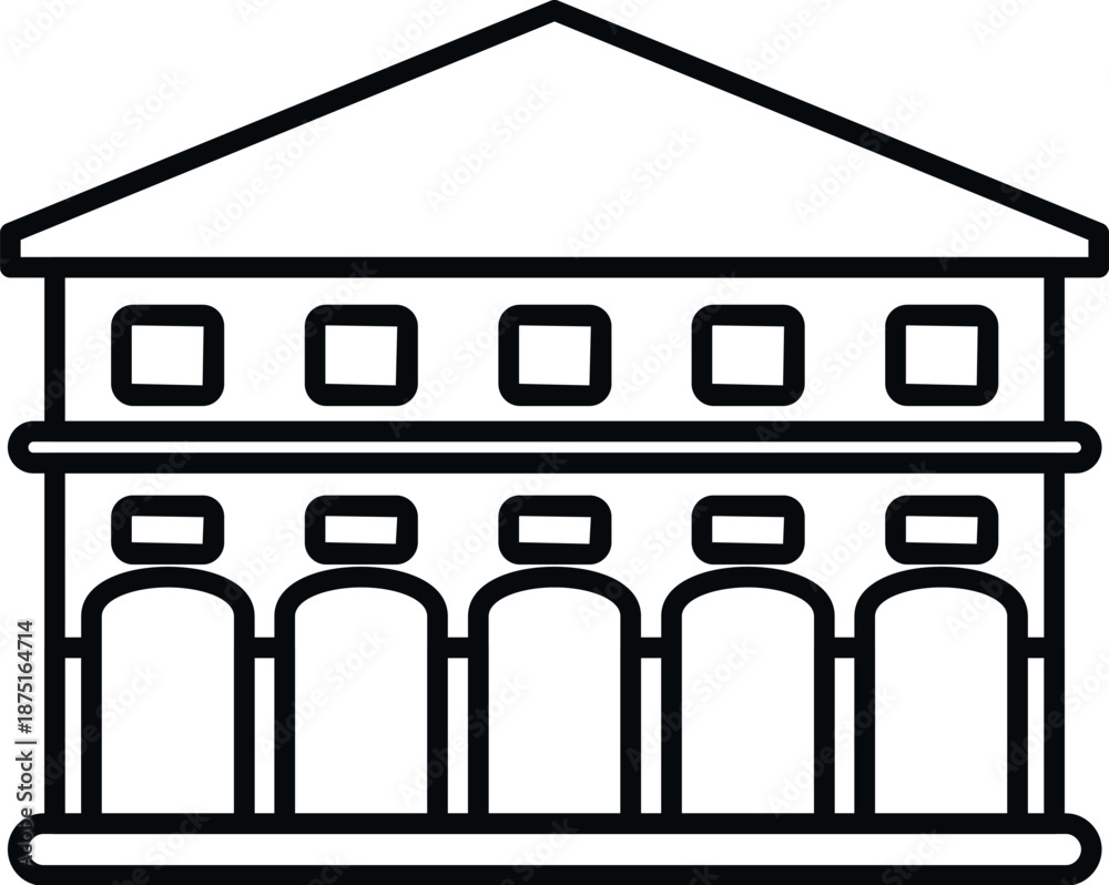 Naklejka premium Outline icon representing a courthouse or official government building