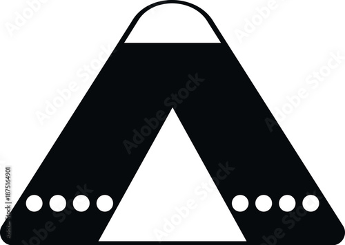 Simple vector icon representing a camping tent for outdoor activities