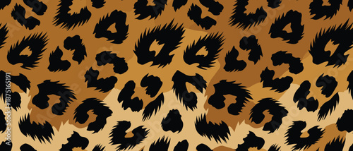 African leopard fur pattern on animal skin abstract seamless background