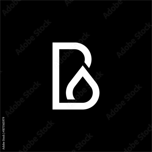 Minimalist letter B merged with a drop shape representing fluid precision.