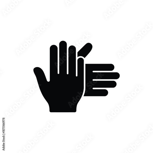 black silhouette of two hands with palm facing forward and sideways