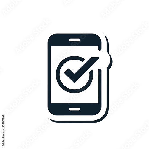 mobile phone with checkmark on screen high quality