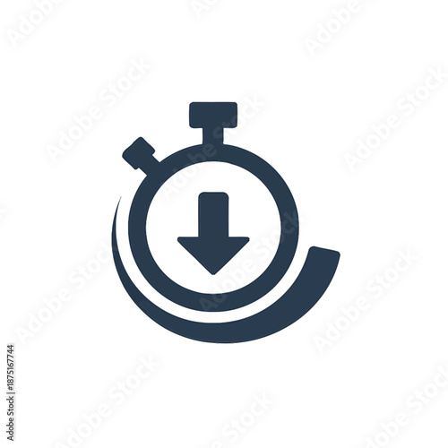 download speed icon with stopwatch and arrow