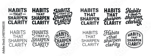 Diverse typography styles for habits that sharpen clarity text design