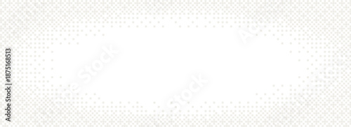 Abstract Light Gray Fading Pixel Grid Background. Pixelated bitmap gradient texture. Retro pixel art border frame. White dither pattern, 8 bit background. Vector illustration	