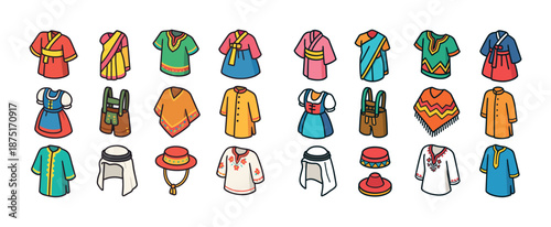 Traditional ethnic attire collection in vibrant colors