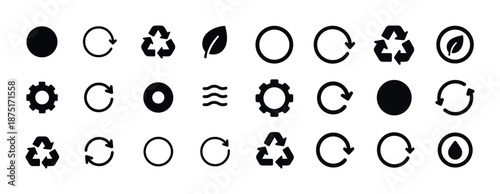 Minimalist recycle and sustainability icons set