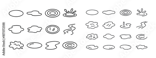 Collection of abstract hand-drawn doodle shapes and symbols