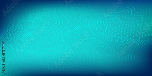 Dotted blue-green abstract gradient studio room abstract background pattern walls and floor reflect neon lights dark tones modern abstract simple