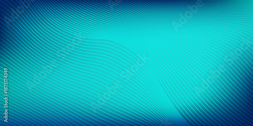 Lines blue-green abstract gradient studio room abstract background pattern walls and floor reflect neon lights dark tones abstract simple modern