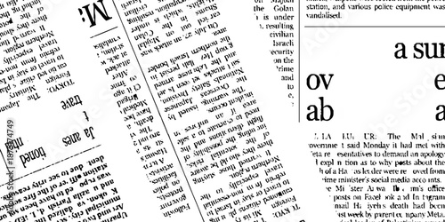 Rough vector background abstract grunge texture old vintage newspaper. Vector white and black newspaper paper grunge pattern old aged texture.