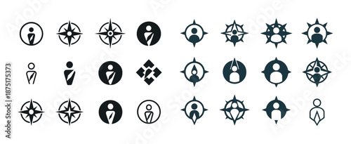 Abstract symbol icons collection with geometric designs