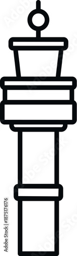 Air traffic control tower design representing flight operations and guidance