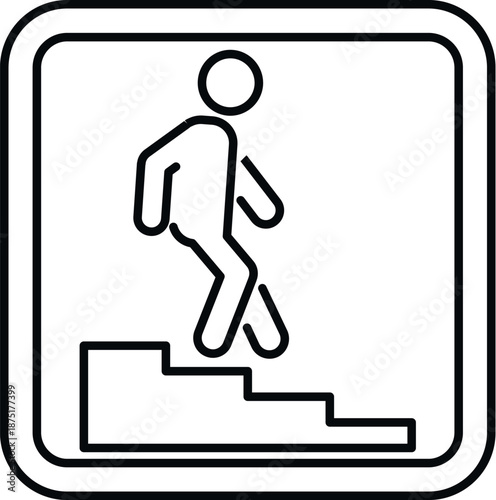 Person walking downstairs icon indicating exit or descent