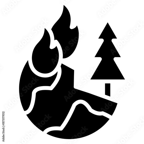Schilderij op canvas Habitat Destruction glyph icon