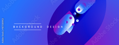 Abstract gradient background. Blue, purple hues create dynamic visual effect. Modern design elements present sleek composition.