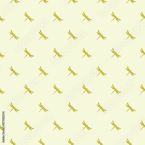 Dragonfly seamless pattern isolated on color background