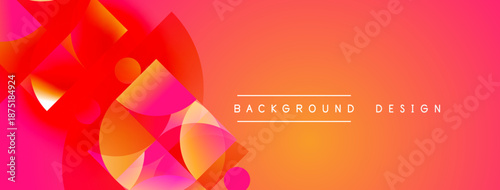 Abstract vibrant design features overlapping circles, gradients. Warm colors dominate, creating dynamic visual effect. Text reads background design.