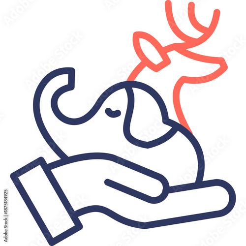 Wildlife Protection line color icon