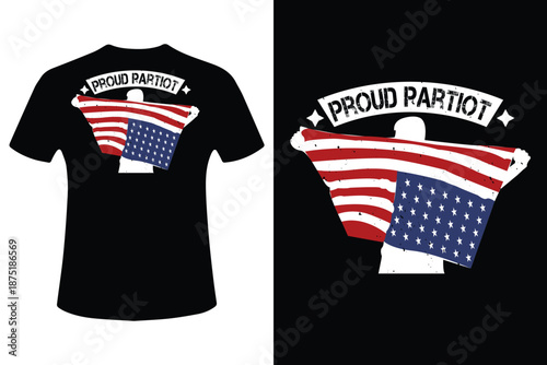 Patriotic t shirt design vector graphic proud patriot american flag tee