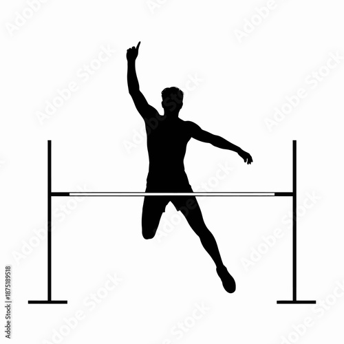 An energetic silhouette of an athlete leaping over a hurdle, capturing the essence of sportsmanship, competition, and the spirit of athletic achievement.