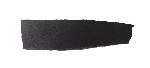 Wide torn black paper strip with matte texture and slightly uneven teared edges. Clean elongated
