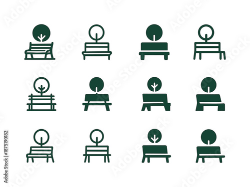 Urban Regeneration Icons. Resilient through steady discipline. Set lettering. harmonious lettering variations of the same emblematic concept, each with