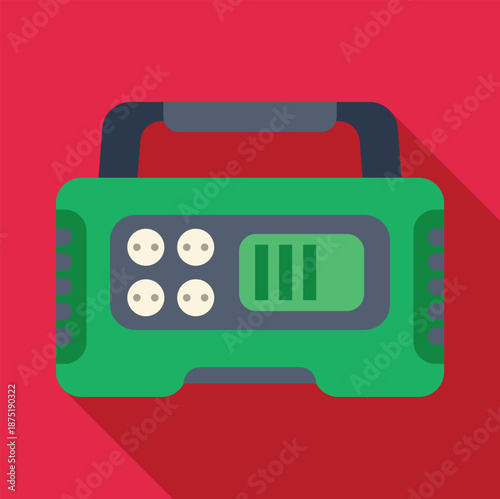 Portable power station provides electricity with multiple outlets and a battery level indicator