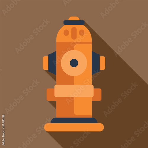 Fire hydrant icon with long shadow representing emergency water access