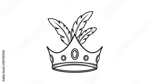 Crown with feathers on top symbol.