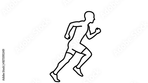 Man Running Fast in Motion.