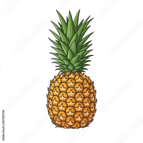 Sinhala Traditional Awurudu Sri Lanka A Vibrant Illustration of the Tropical Pineapple Fruit