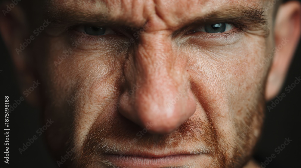 Obraz premium Intense emotional expression portrait close-up studio dramatic mood