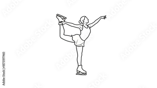 Woman Performing Ice Skating Move.