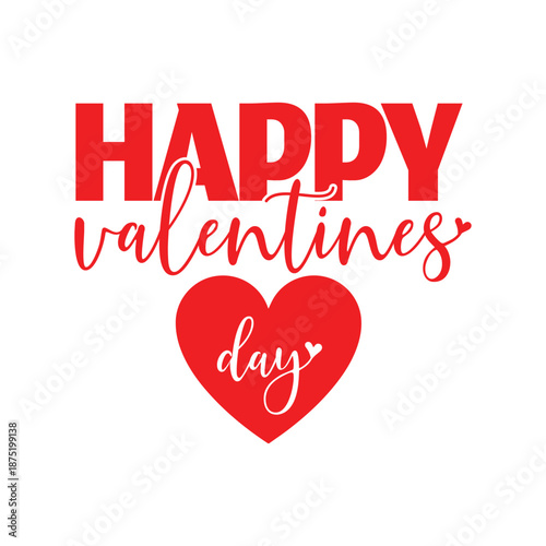 Happy valentines day, Happy valentines day beautiful text design, Happy valentines day vector illustration.