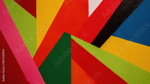 Bold Abstract Composition with Contrasting Colors and Angular Geometric Shapes Modern Design