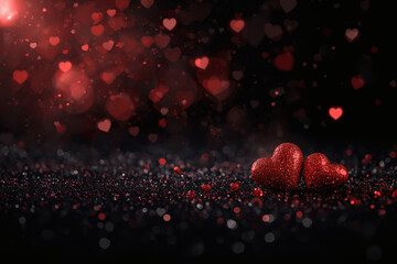 Valentines day concept. Valentine's day background with glitter hearts. Hearts as background.