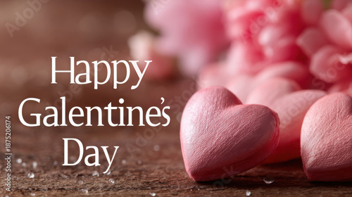 Happy Galentine’s Day card with hearts and flowers designed for modern greeting visuals feminine creativity seasonal celebration and emotional connection between women