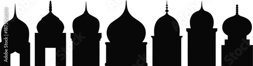 A striking collection of elegant dome silhouettes representing diverse architectural styles