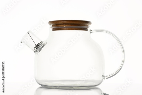 Glass teapot closeup