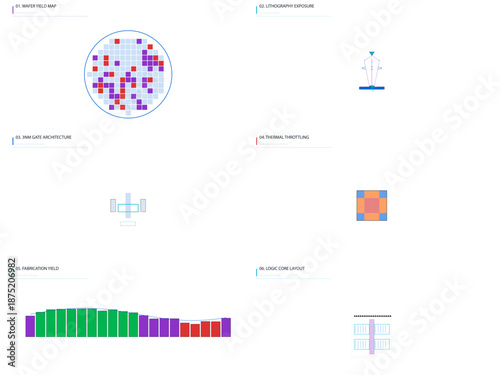 Semiconductor Manufacturing and Chip Architecture UI Kit: Wafer Yield, Lithography & Transistor (Light Mode)