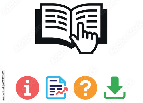 Learn and download educational resources online vector illustratio.