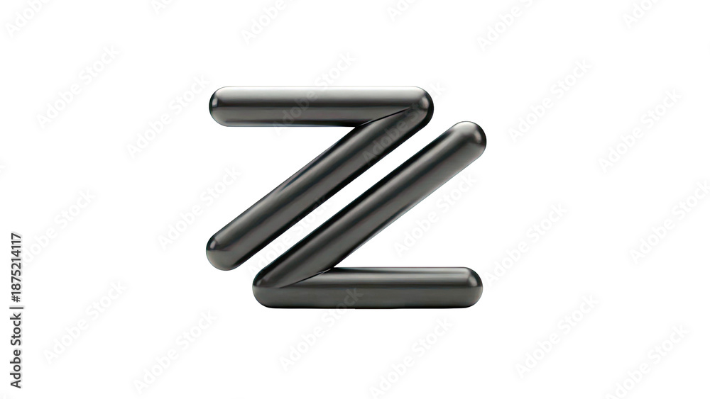 Obraz premium 3D Black Letter Z